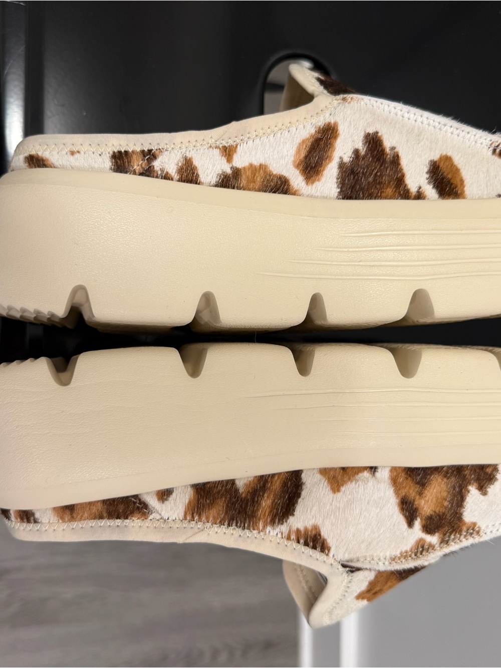 Hey Dude Women's Leopard Slip-On Platform Mules - Brown & Cream - Picture 6 of 11